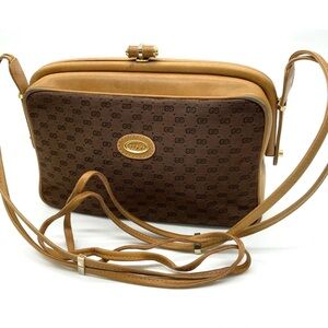 Gucci Vintage GG Micro Monogram Shoulder Bag- RARE • collectors item 1960-1970